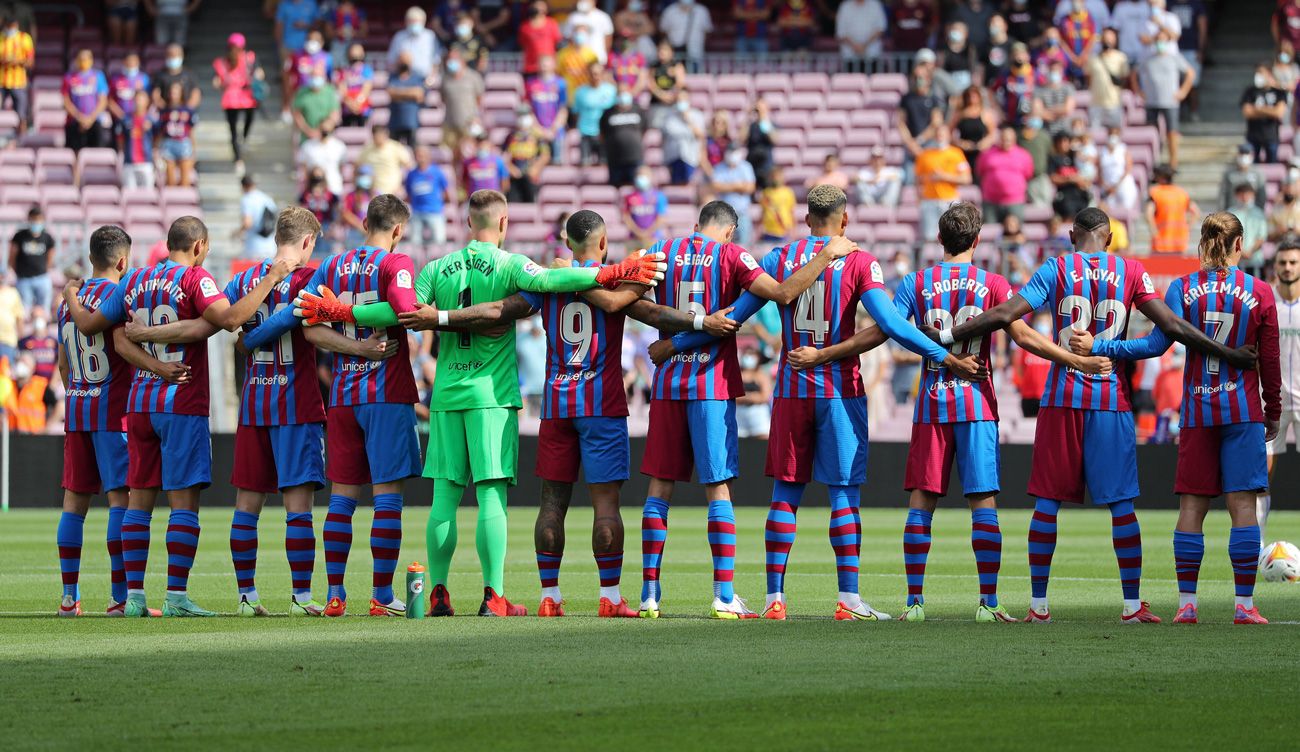 The eleven of the Barça against the Getafe in a minute of silence