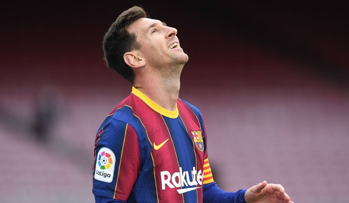Messi durante un partido con el Barça