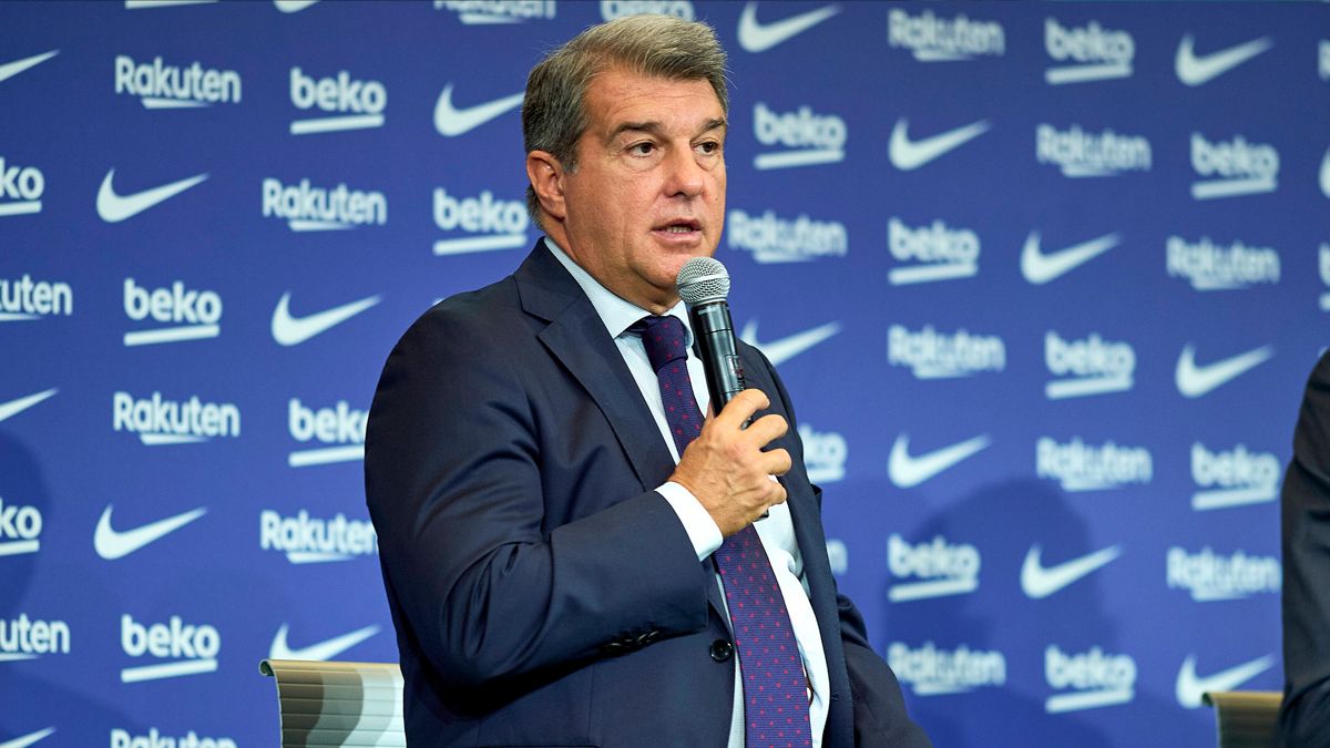 Joan Laporta, during a press conference