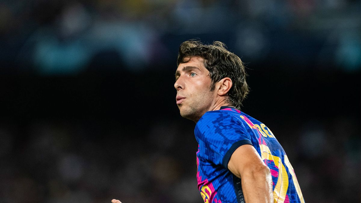 Sergi Roberto durante un partido con el FC Barcelona