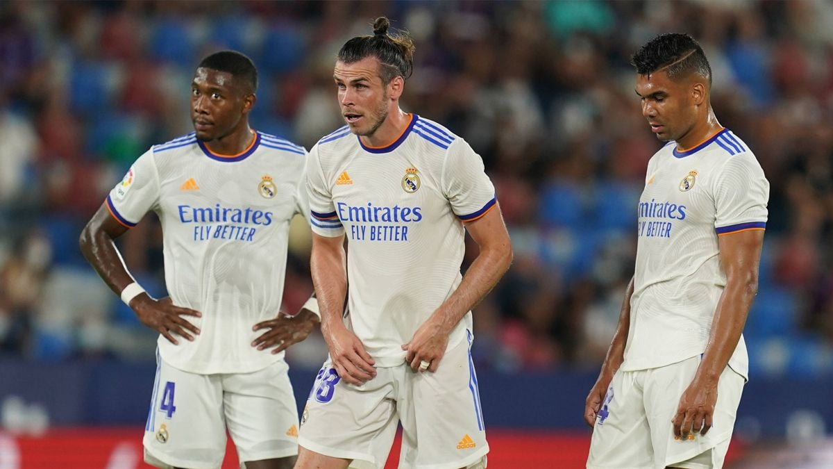 David Alaba, Gareth Bale y Casemiro en un partido con el Real Madrid
