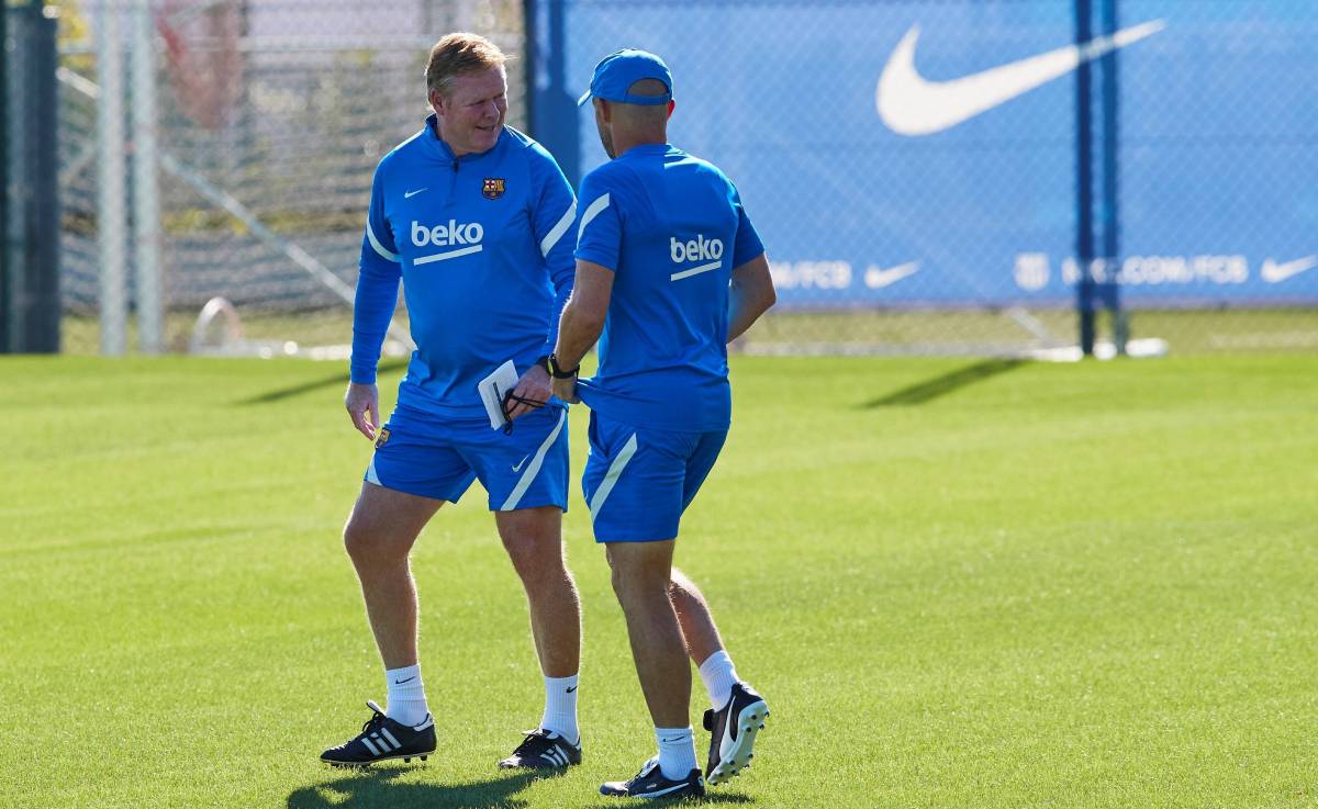 Ronald Koeman, during a session of trainings of the Barça