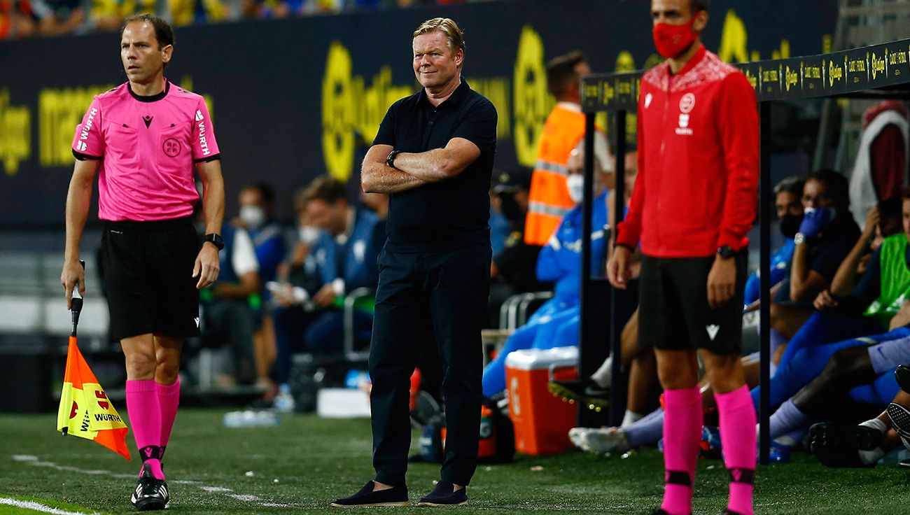 Ronald Koeman durante el Cádiz-Barça