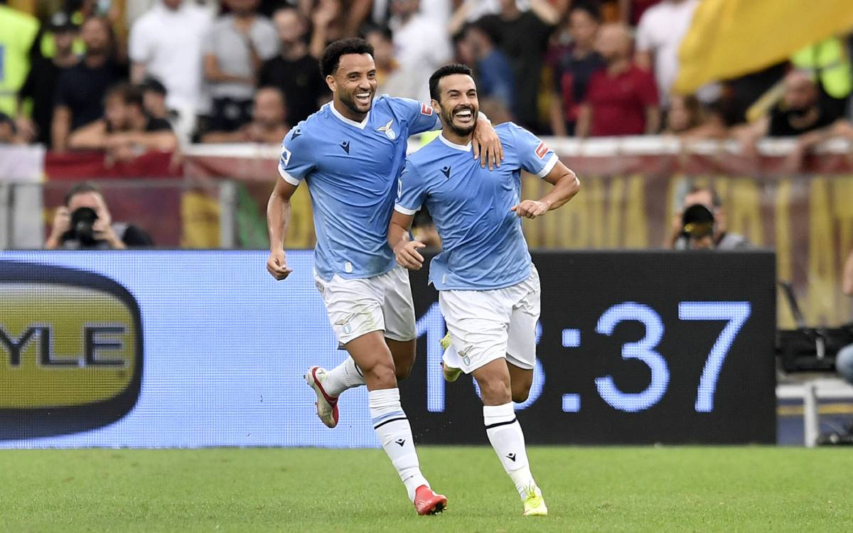 Pedro celebra su gol ante la Roma