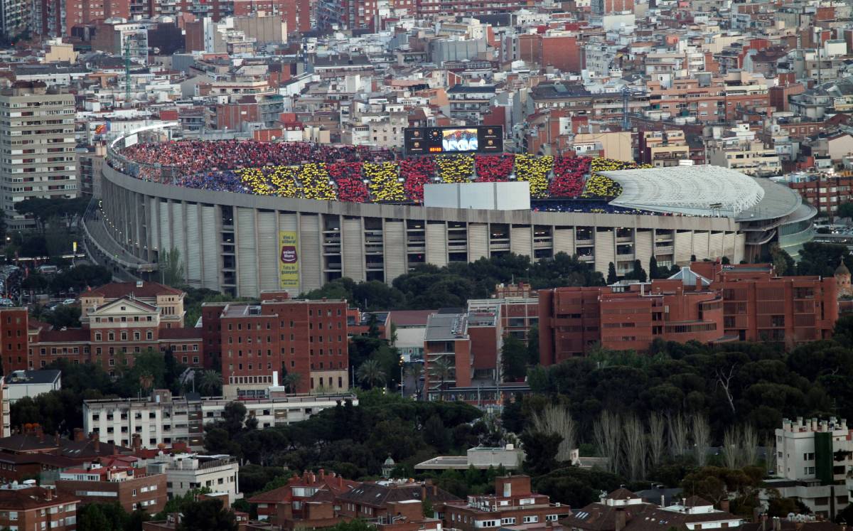 El Camp Nou, durante un partido del Barça