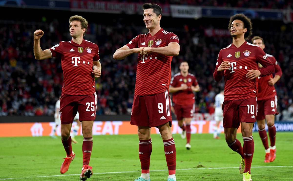 El Bayern celebra su victoria frente al Dynamo en la Champions