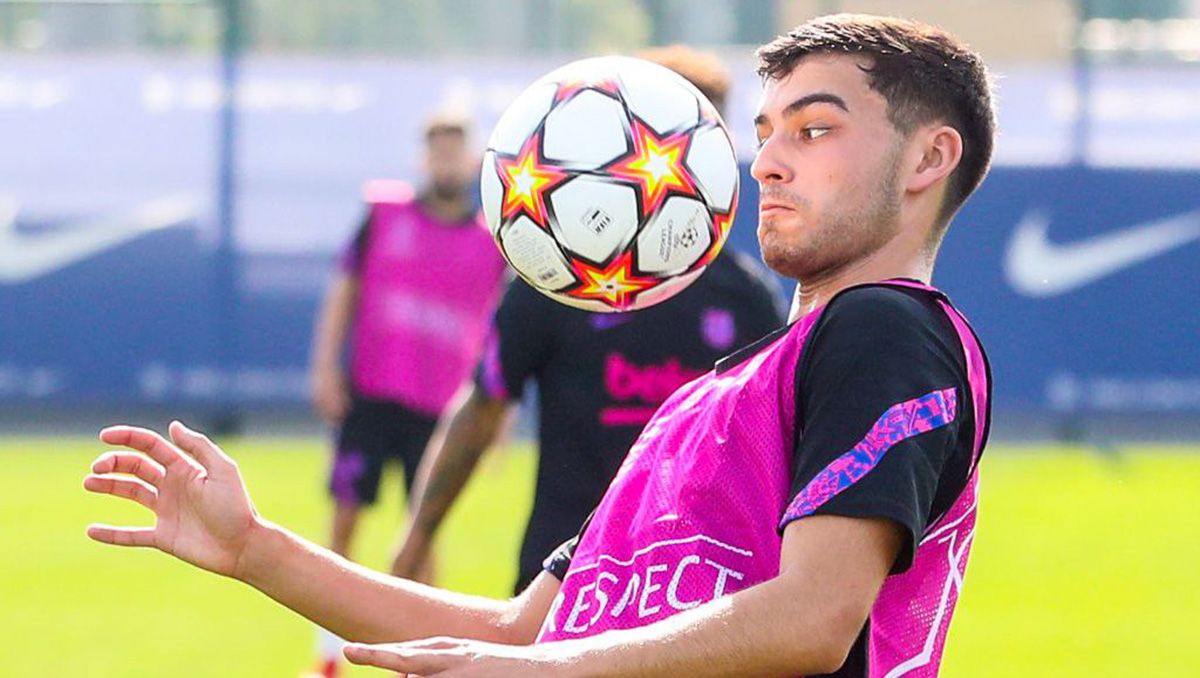 Pedri In a training of the Barça / Image: Twitter Official FCB