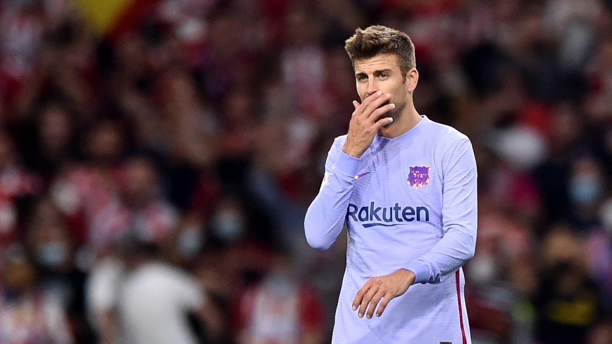 Gerard Piqué durante el Atlético-Barça