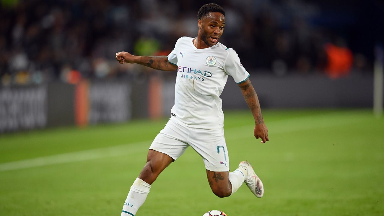 Raheem Sterling en el PSG-City de Champions