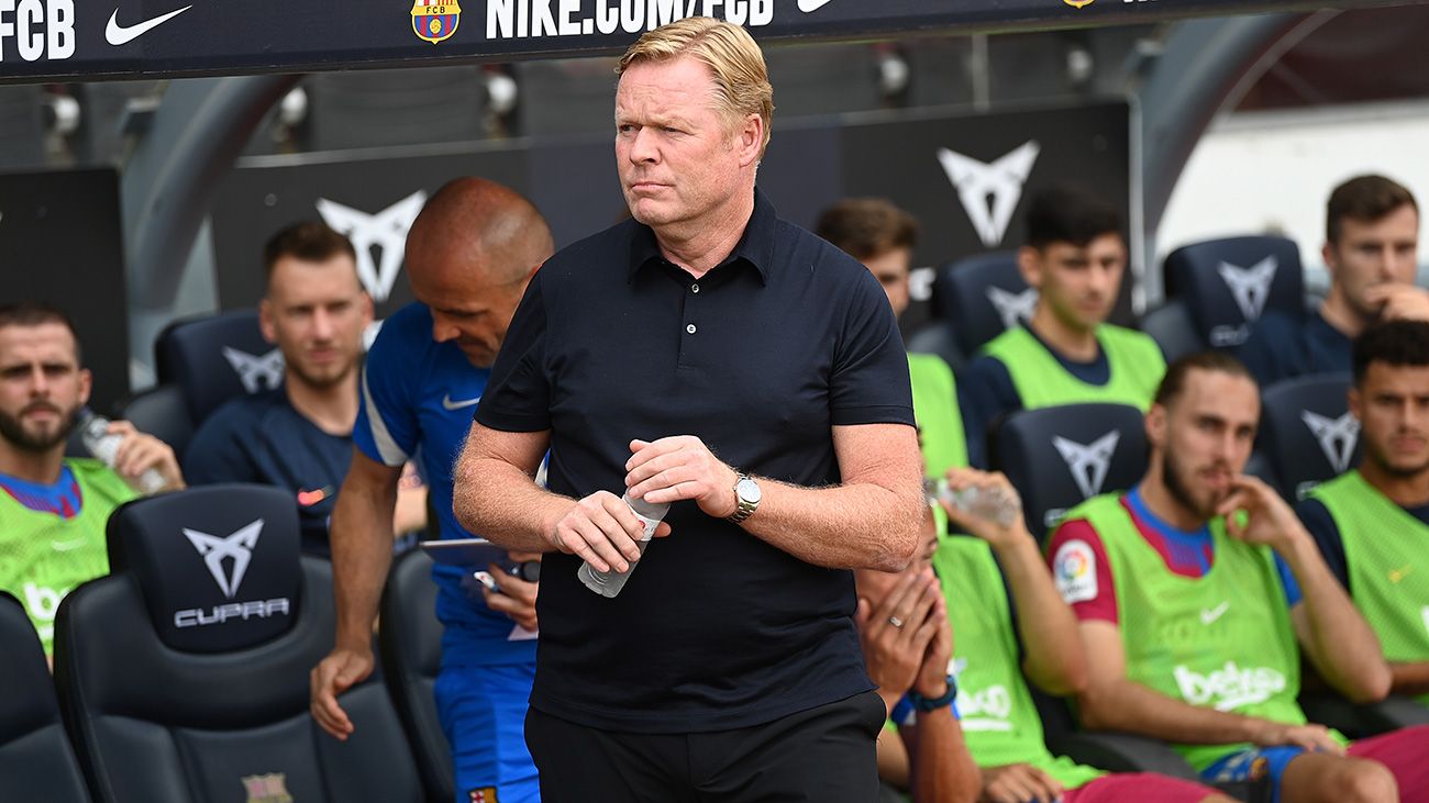 Ronald Koeman en un partido del Barça