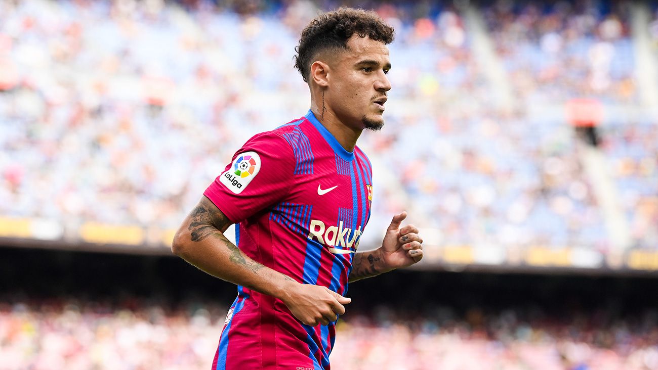 Philippe Coutinho en un partido del Barça