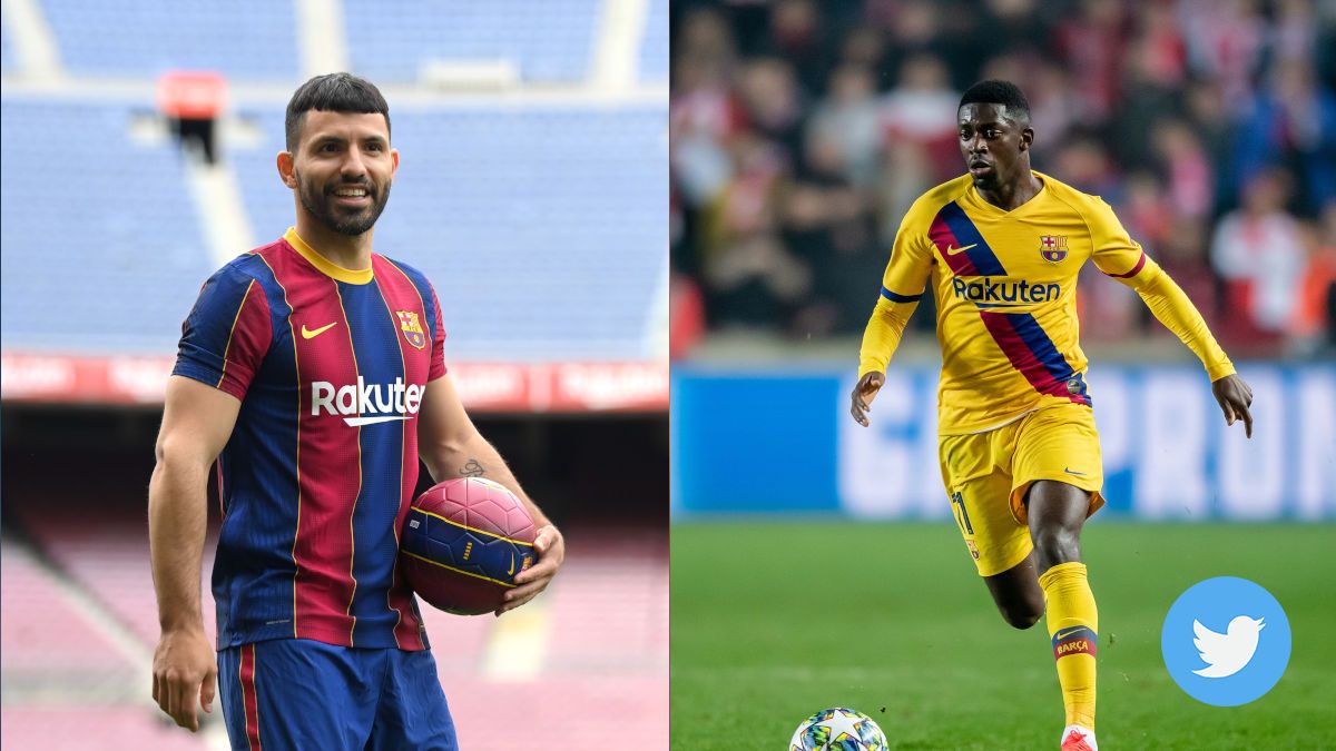 El Barcelona anunció en Twitter que Agüero y Dembelé ya están entrenando