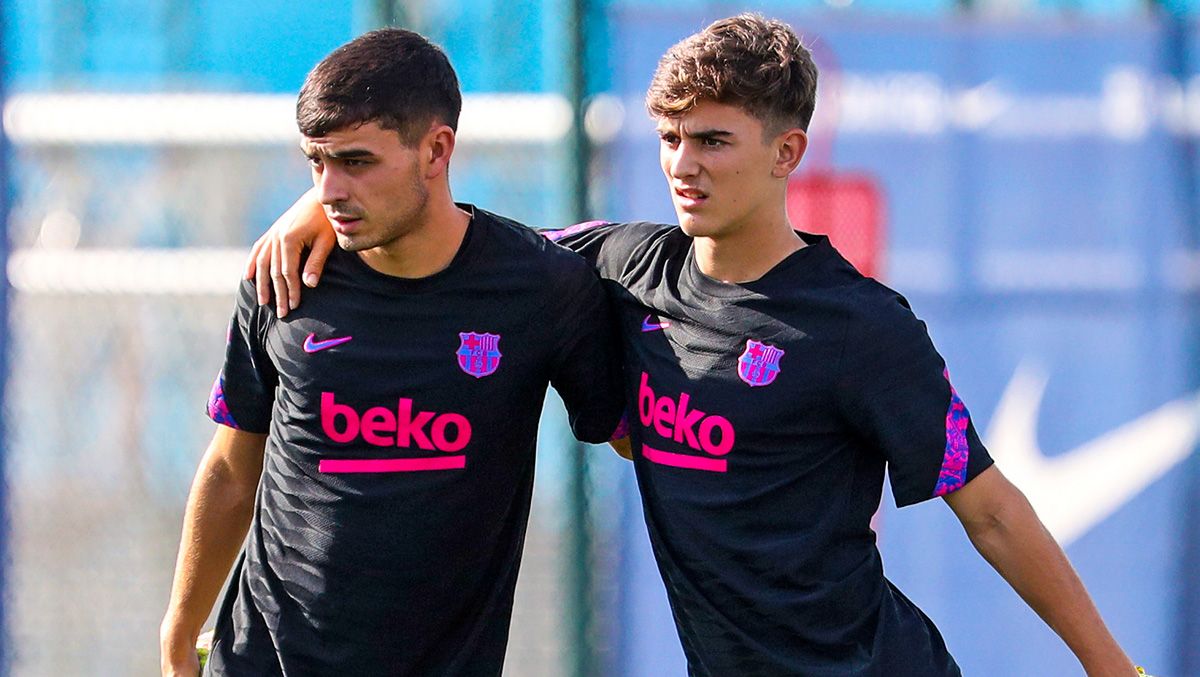 Pedri y Gavi en un entrenamiento del Barça / Imagen: Twitter Oficial FCB