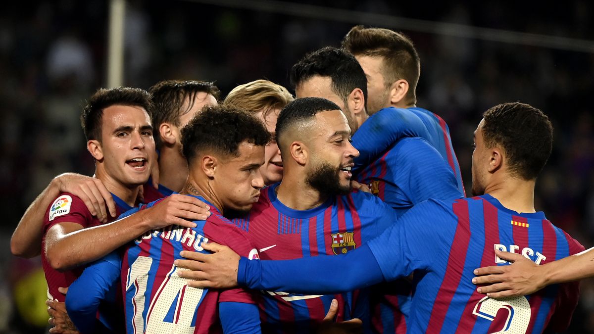 Los jugadores del Barça celebran un gol contra el Valencia