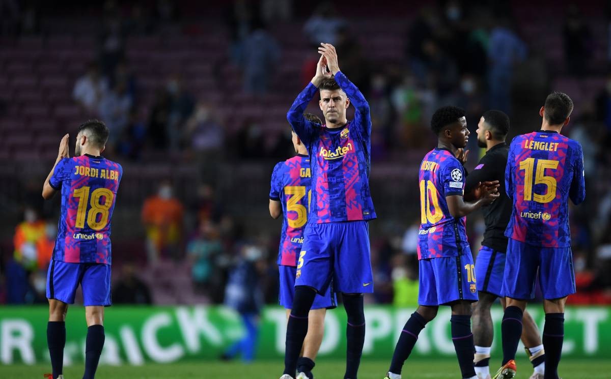 The Barça celebrates the victory in front of the Dynamo in the Champions