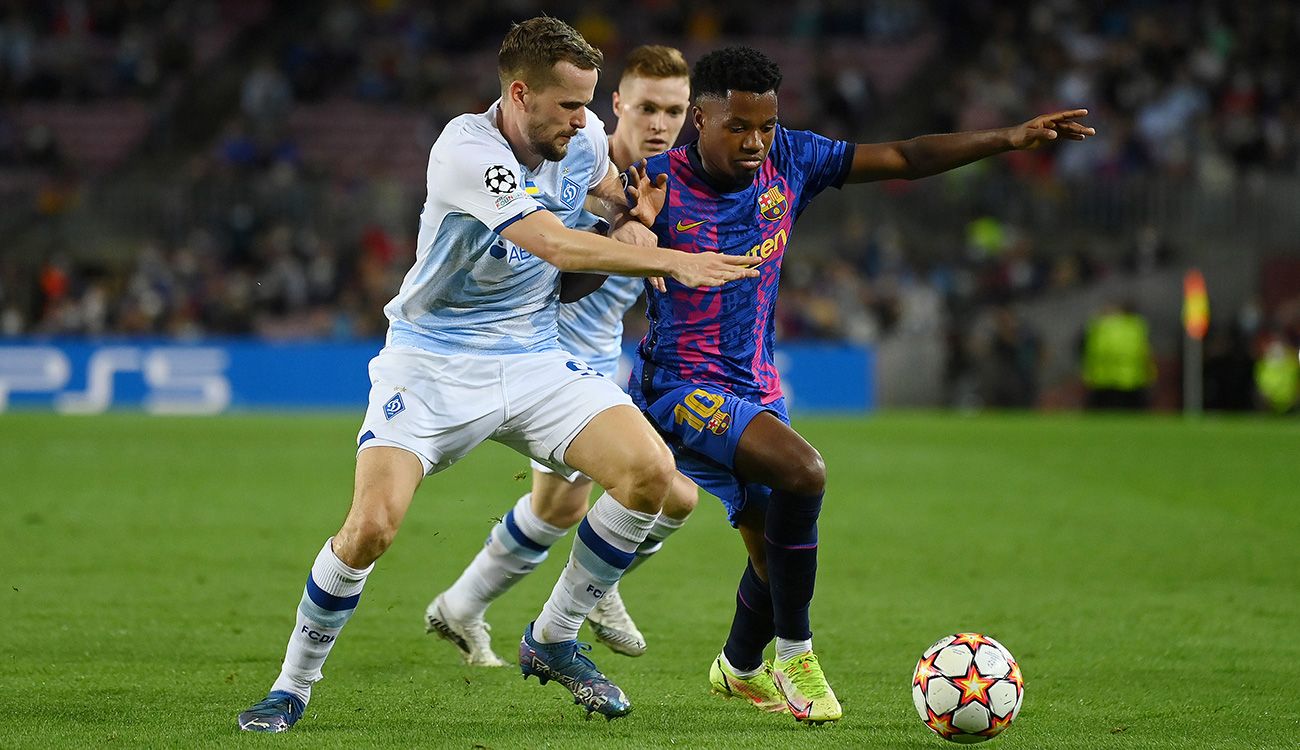 Ansu Fati en el partido ante el Dynamo