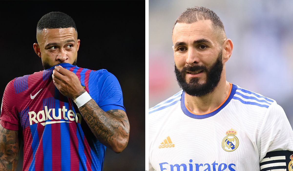 Memphis Depay And Karim Benzema, players of the Barça and Real Madrid