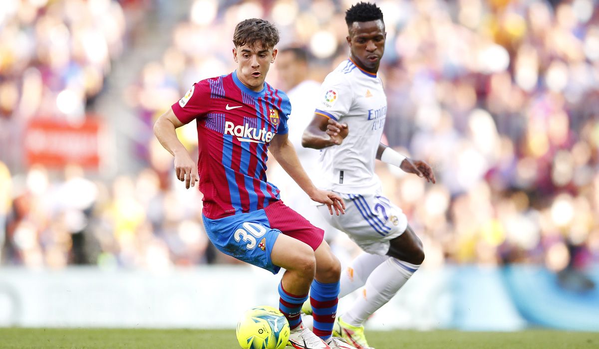 Gavi And Vinicius Jr, during the Classical Real Madrid-FC Barcelona