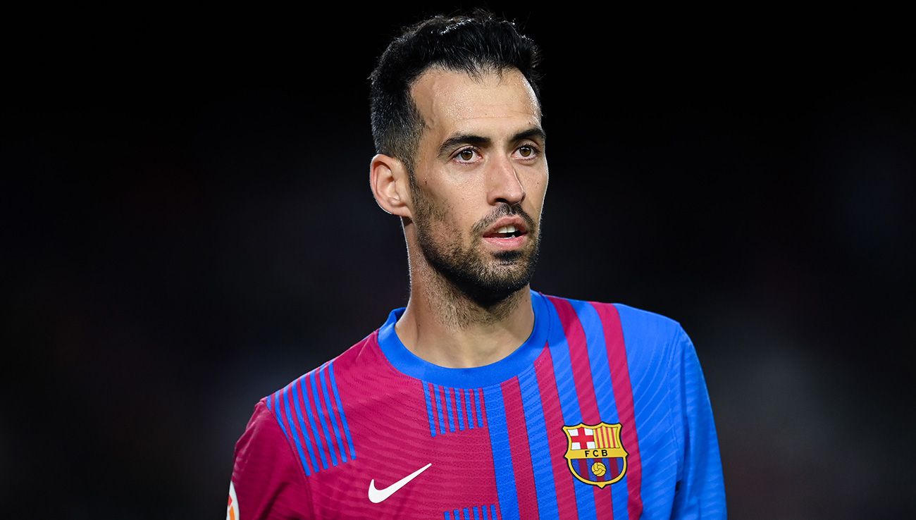 Sergio Busquets in a party of the Barça