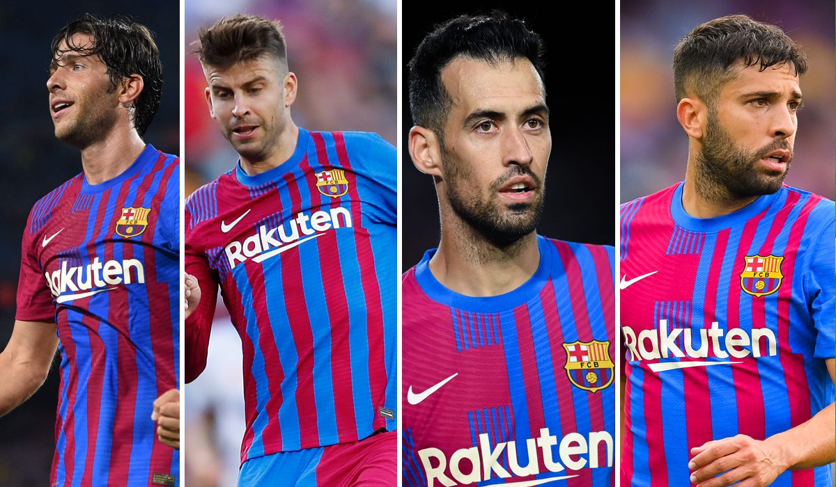 From left to right: Sergi Roberto, Gerard Piqué, Sergio Busquets and Jordi Alba, captains of Barça