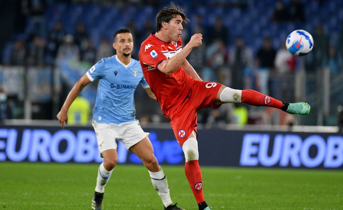 Dusan Vlahovic, in a party of the Fiorentina