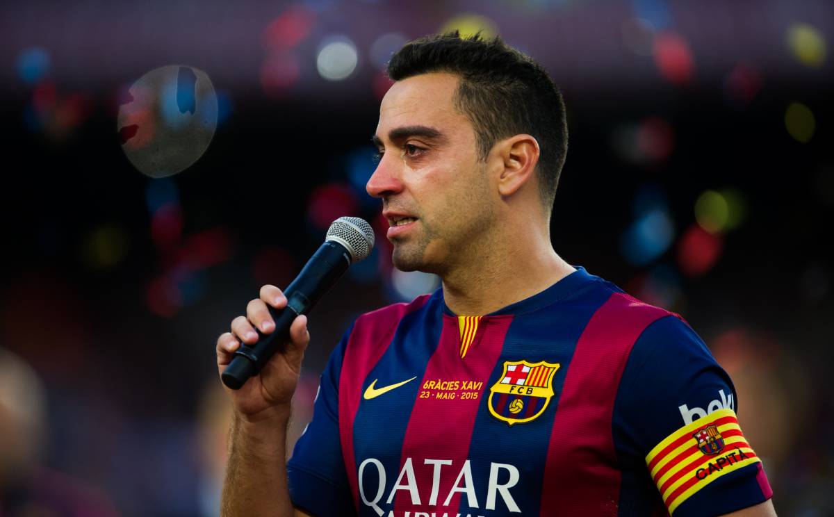 Xavi Hernández, en su despedida como jugador del Barça