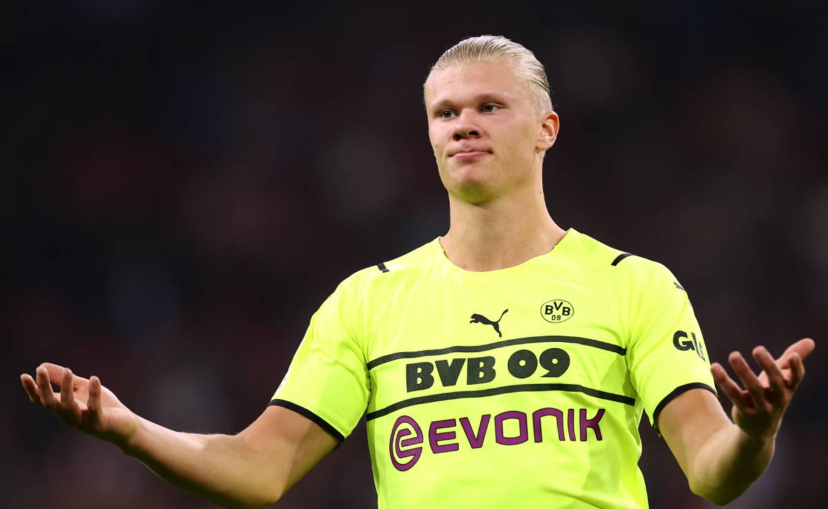 Erling Haaland, durante un partido del Dortmund en la Champions