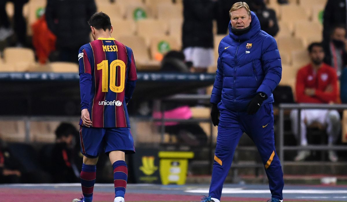 The Barcelona fans remembered to Messi and Koeman in Kiev