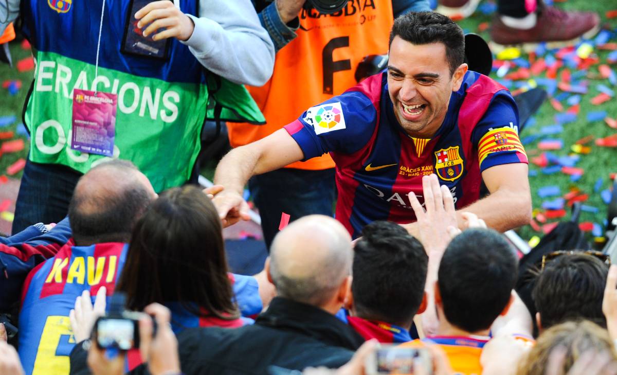 Xavi in his farewell like Barcelona player