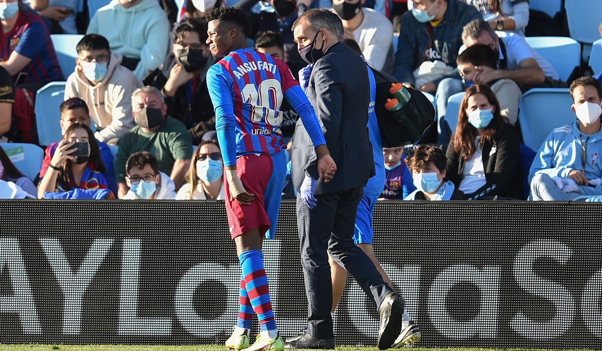 Ansu Fati sufre una nueva lesión en el compromiso ante el Celta de Vigo