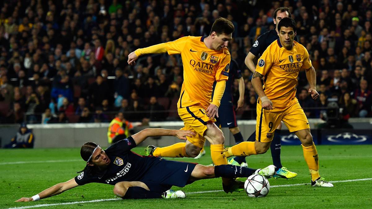 Leo Messi, in an action against the Athletic of Madrid