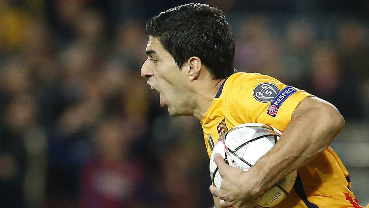 Luis Suárez, celebrating one of the goals that marked to the Athletic