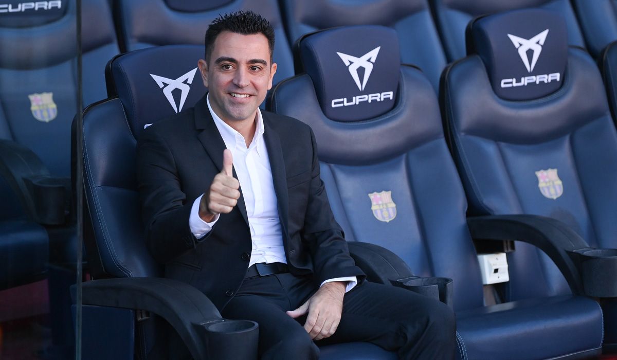 Xavi Hernández during his presentation like new technician of the FC Barcelona