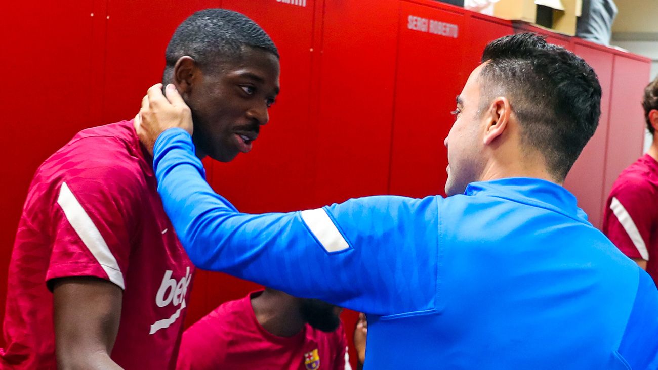 Ousmane Dembélé Greets to Xavi Hernández / Image: Twitter Official FCB