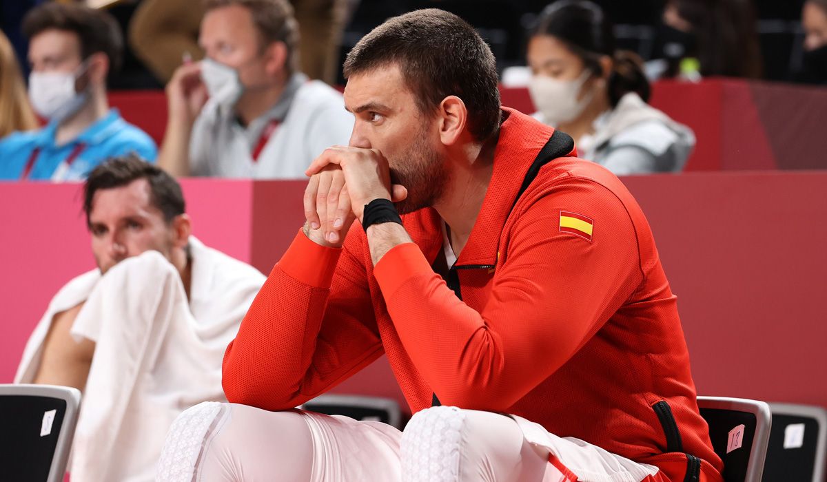 Marc Gasol durante un compromiso con la selección de España