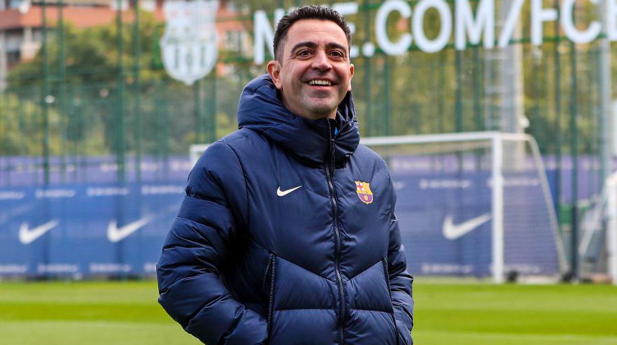 Xavi in a training of the FC Barcelona / Image: Twitter FCB Official