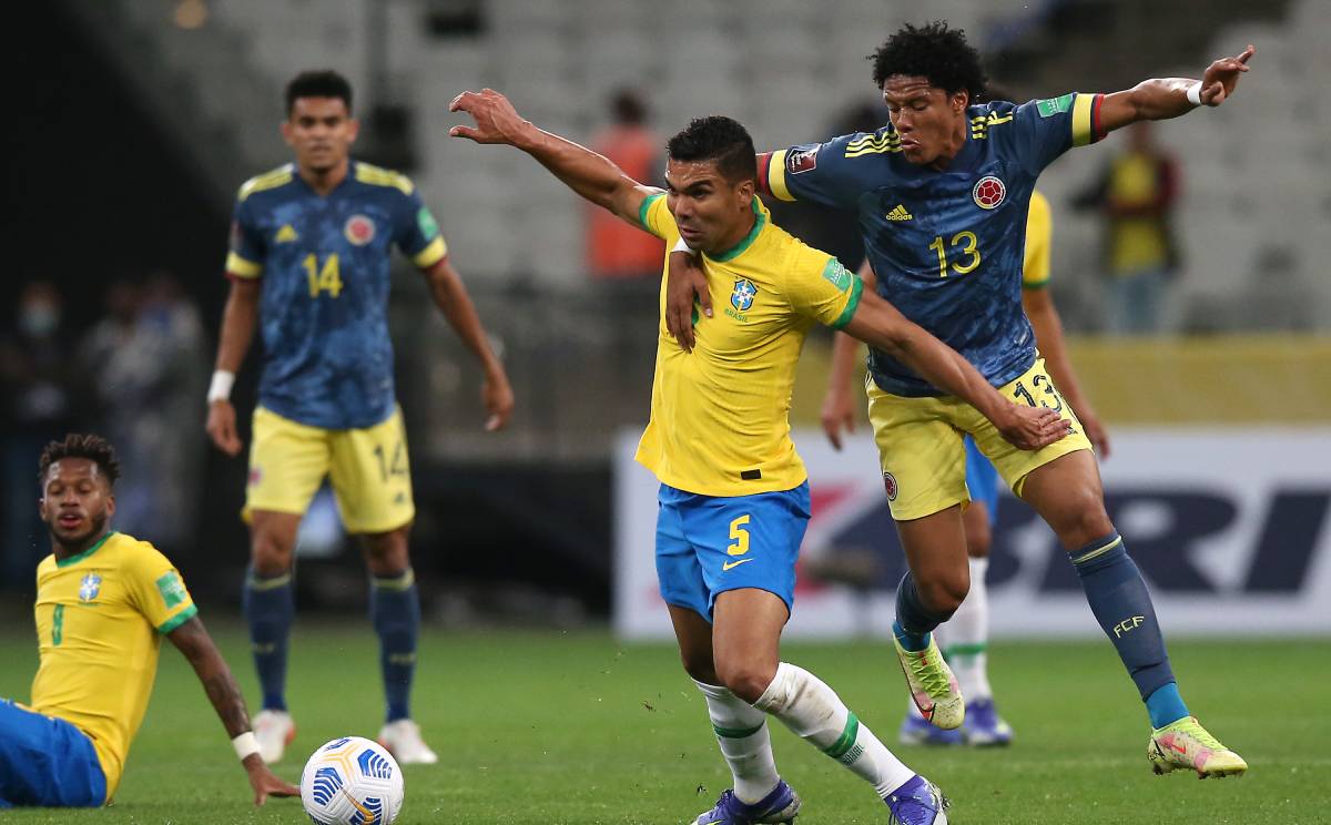 Casemiro During the Brazil-Colombia