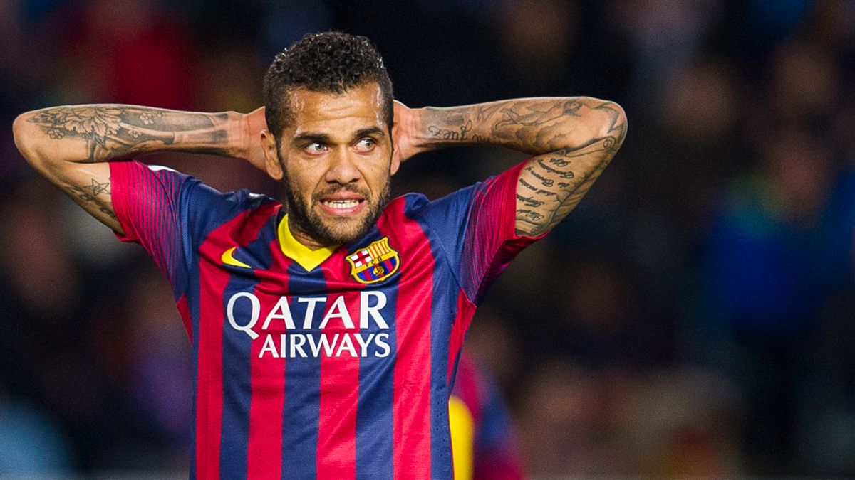 Dani Alves durante un partido del Barça en 2014