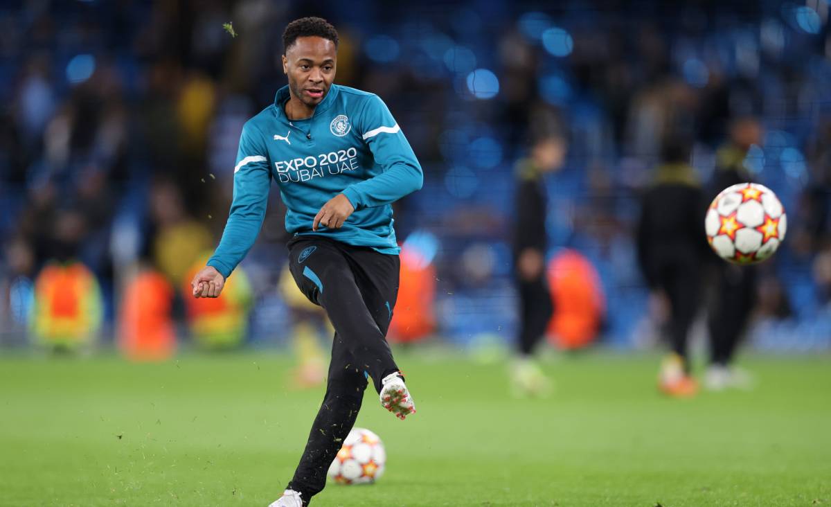 Raheem Sterling, in a warming with the City