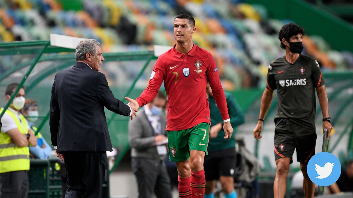 In Twitter  viralizó a video of Cristiano Ronaldo and Fernando Santos after the defeat in front of Serbia