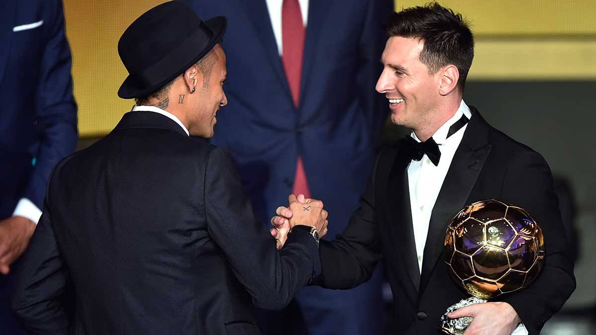 Neymar Júnior y Leo Messi, en la última gala del Balón de Oro 2015