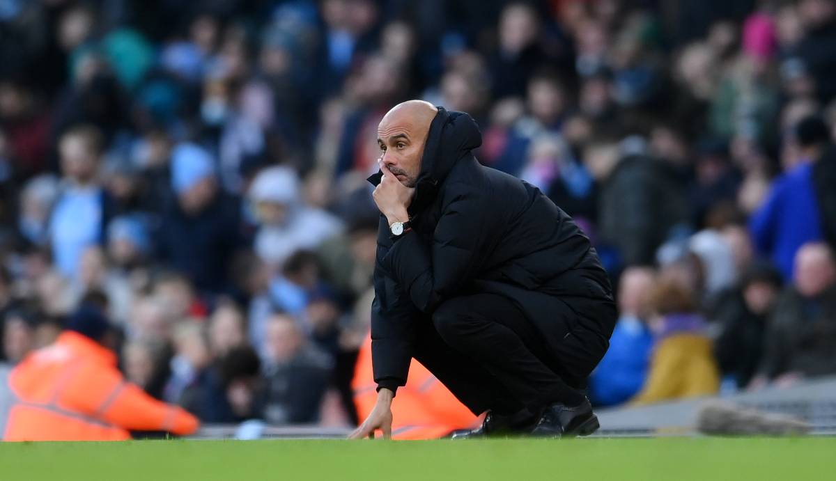 Pep Guardiola, en un partido del Manchester City