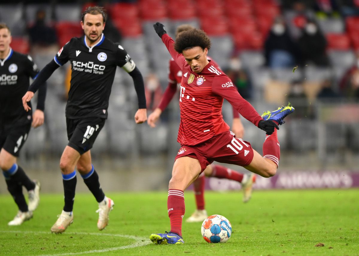 Sané Annotated the unico with of the Bayern Munich in front of the Arminia