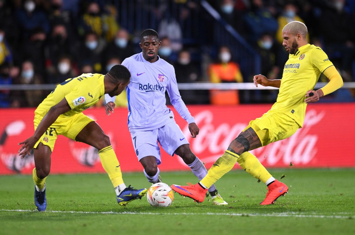 Dembelé en el partido entre el Barcelona y el Villarreal