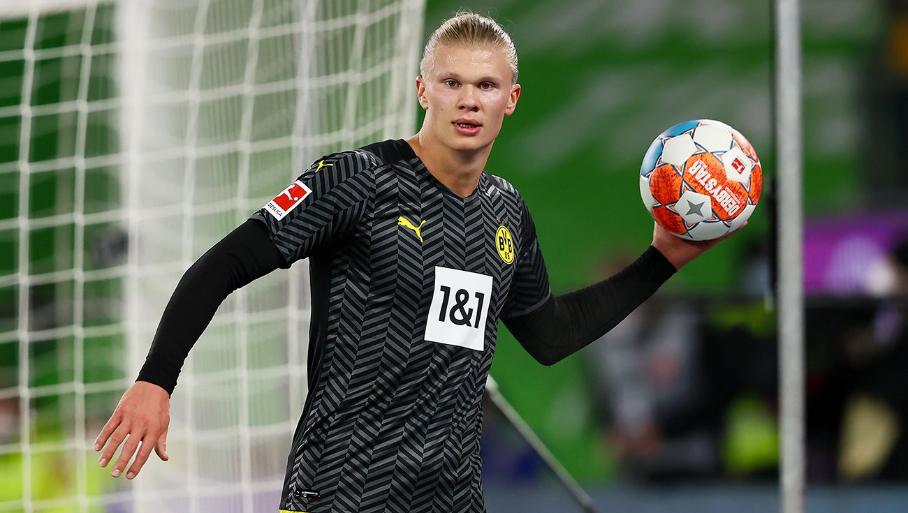 Erling Haaland celebra un gol