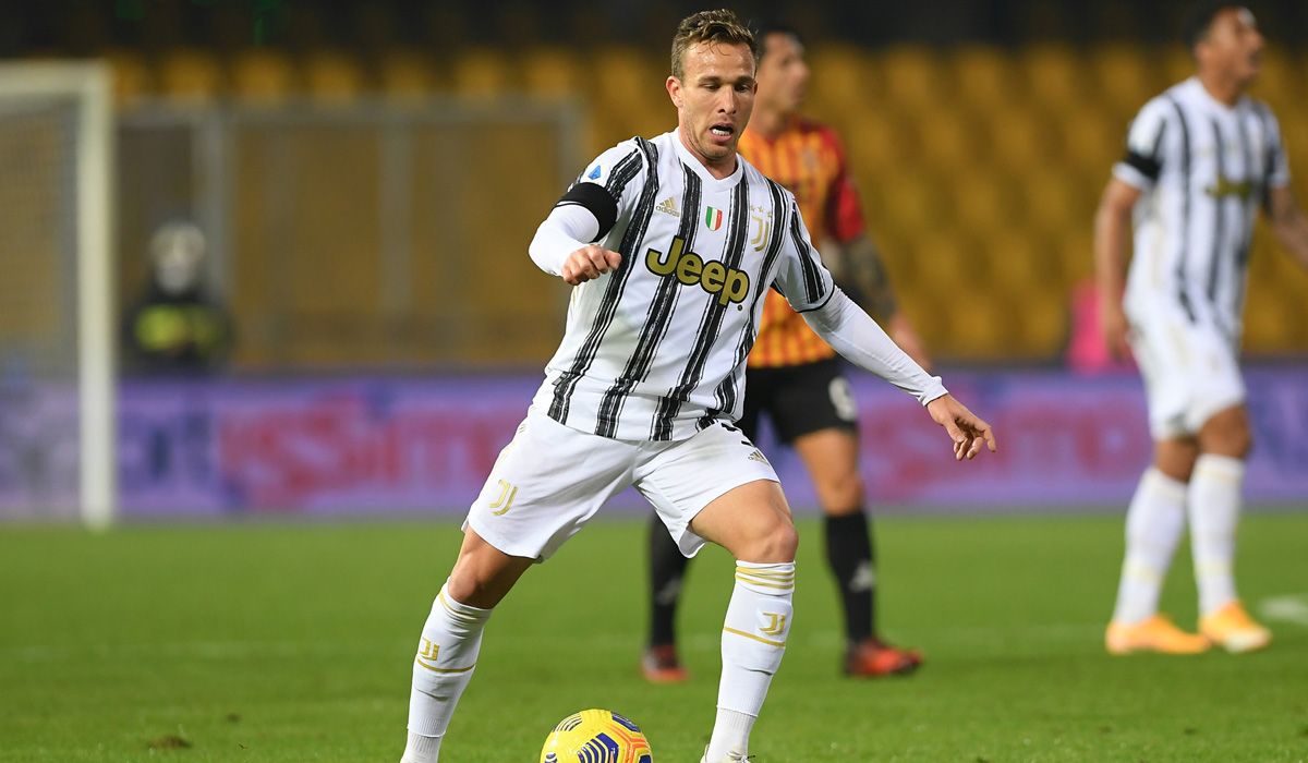 Arthur Melo durante un compromiso con la Juventus