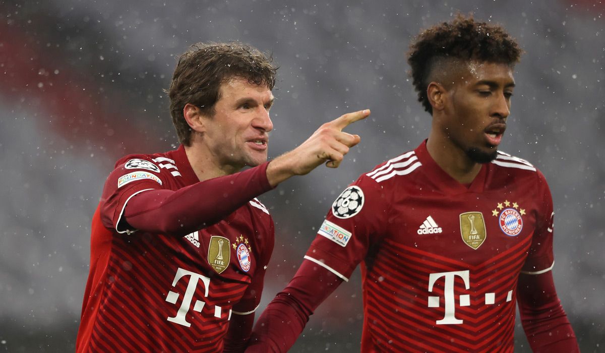 Thomas Müller celebra el primer gol del Bayer-Barcelona