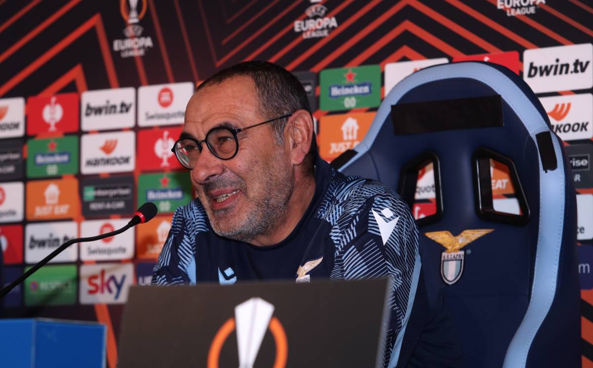 Maurizio Sarri, entrenador de la Lazio, en rueda de prensa