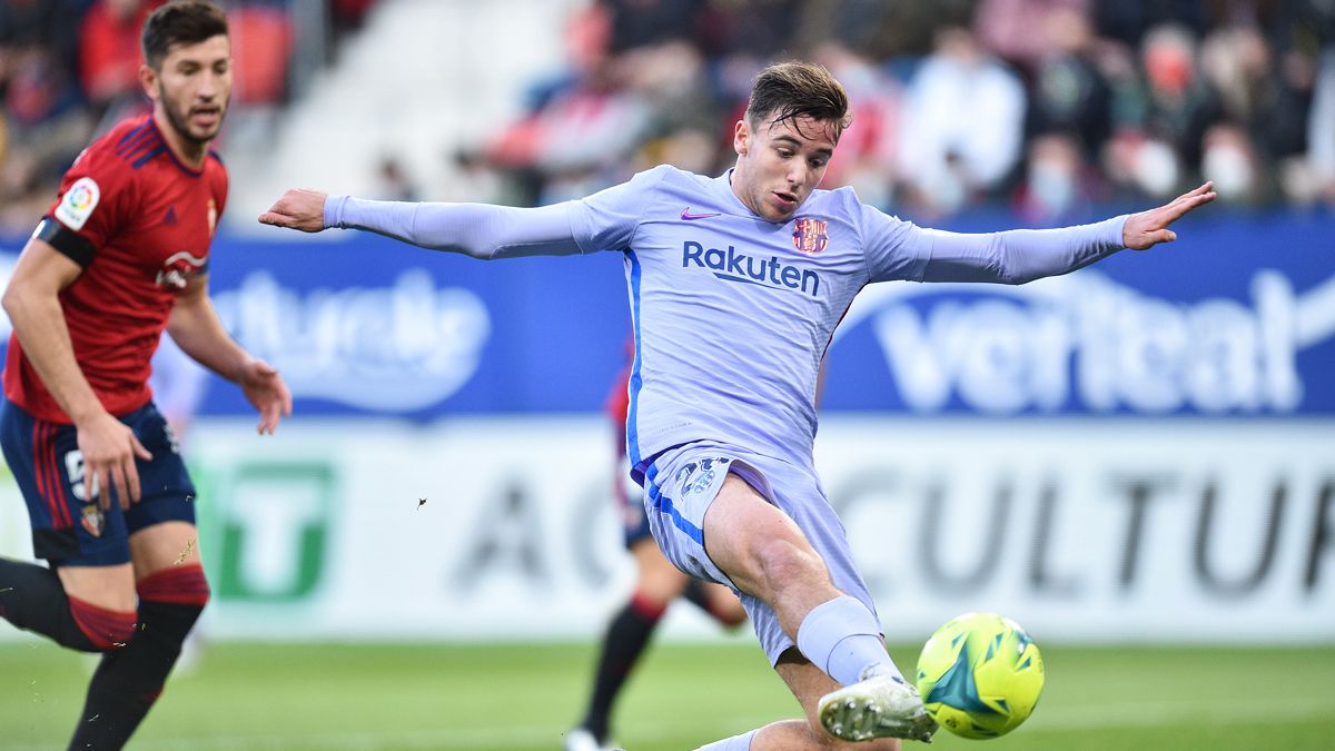 Nico González finishing for the 0-1 of the Barça in The Sadar