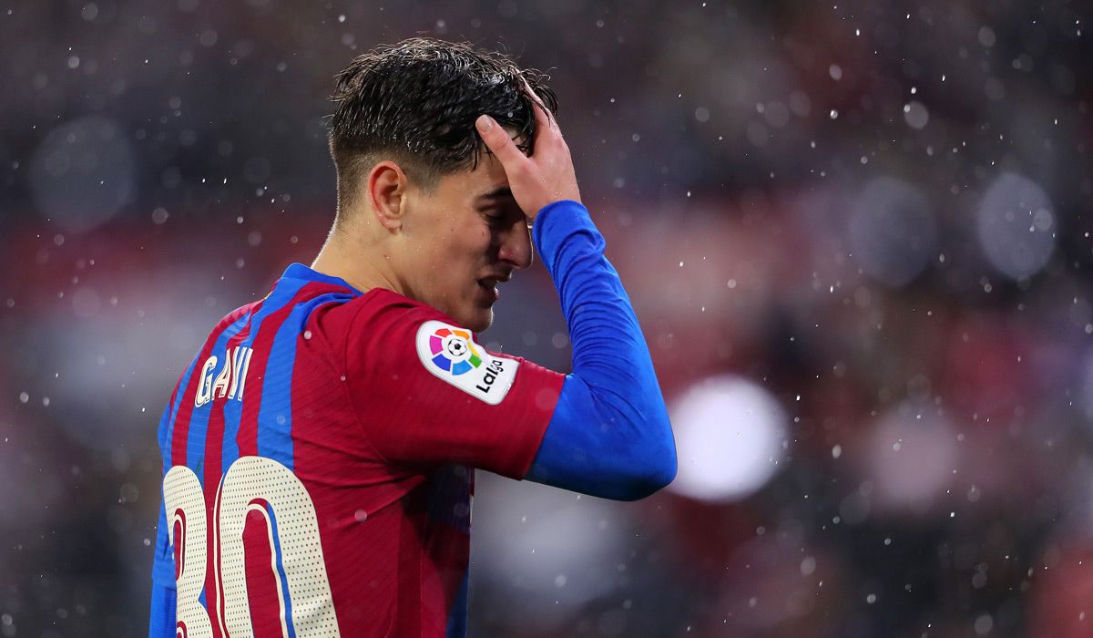 Gavi Regrets  of an action during the Seville-FC Barcelona